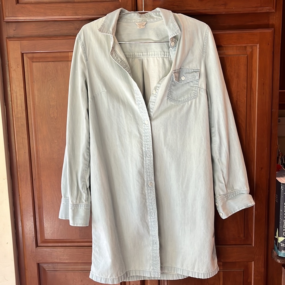 J. Crew Light Blue Denim Shirt Dress